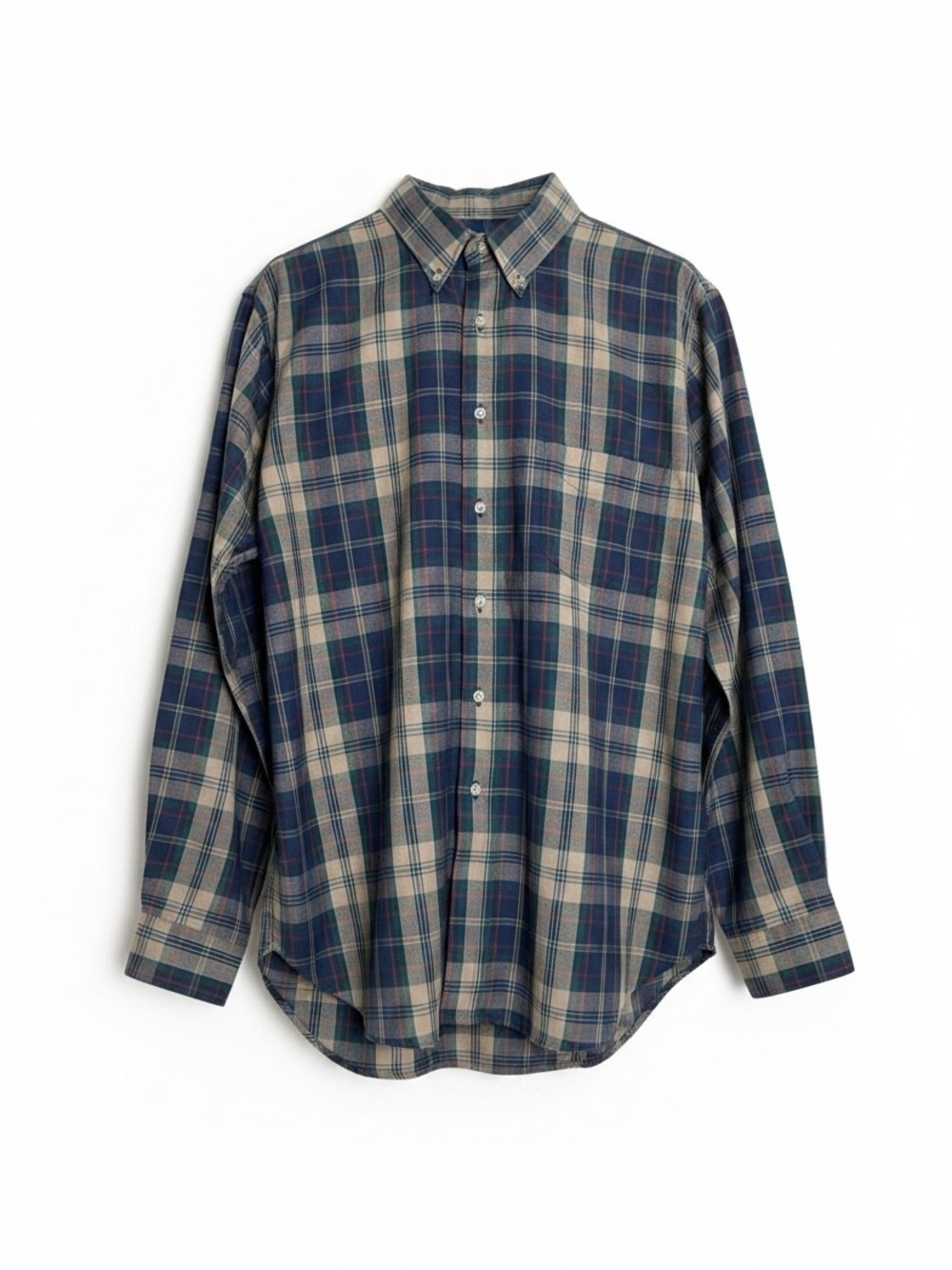 Vintage 70s Pendleton Plaid Flannel Wool Button Up Board Shirt Size XL